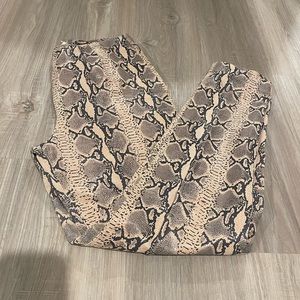 Newport News high waisted leather snake print pants